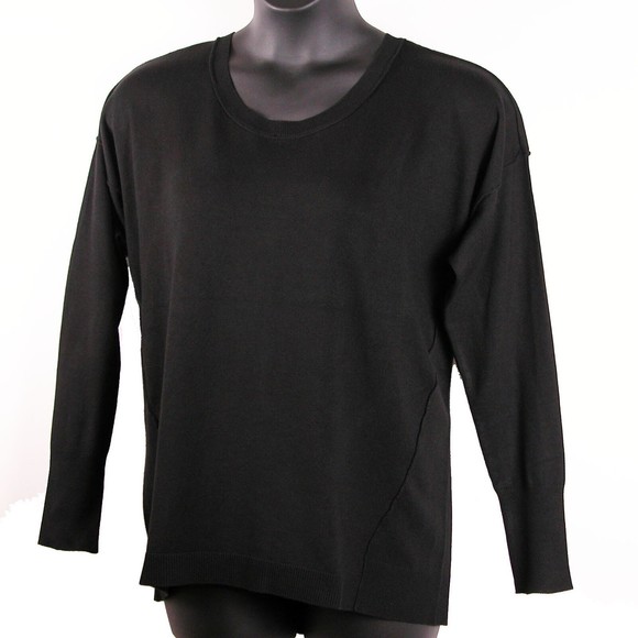 Lane Bryant Womens Sweater 14/16 Scoop Neck Reverse Seam Lightweight Basic Black - Picture 1 of 11
